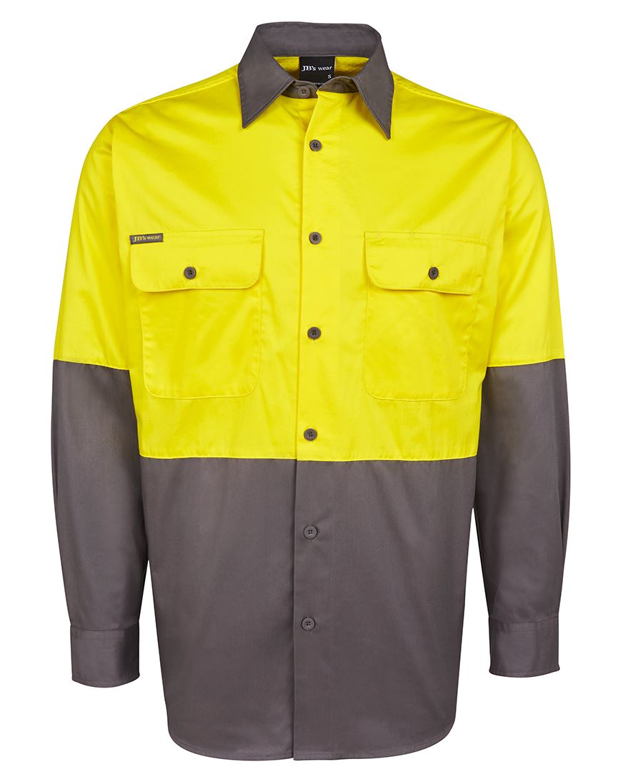 JB's HV L/S 150G SHIRT YELLOW/CHARCOAL-S
