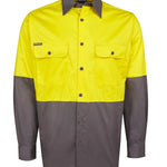 JB's HV L/S 150G SHIRT YELLOW/CHARCOAL-6/7XL