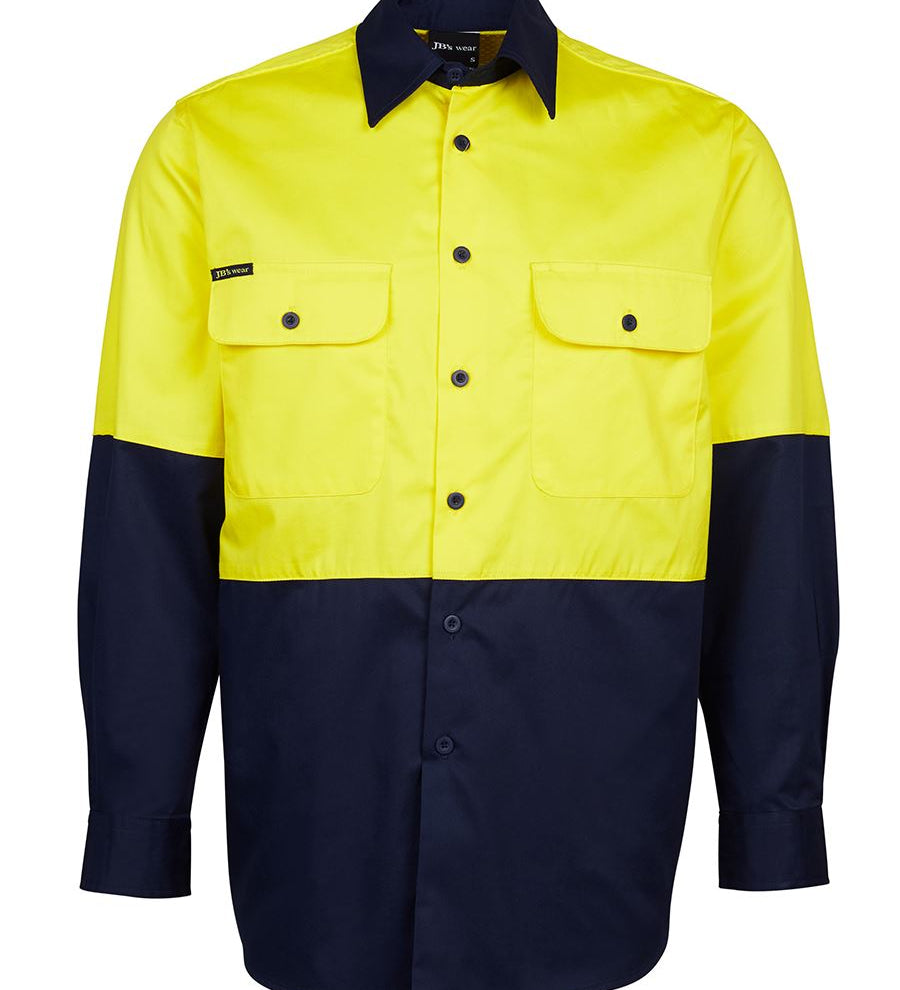 JB's HV L/S 150G SHIRT YELLOW/NAVY-8/9XL