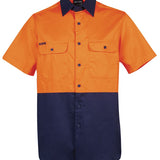 JB's HV S/S 150G SHIRT ORANGE/NAVY-XS