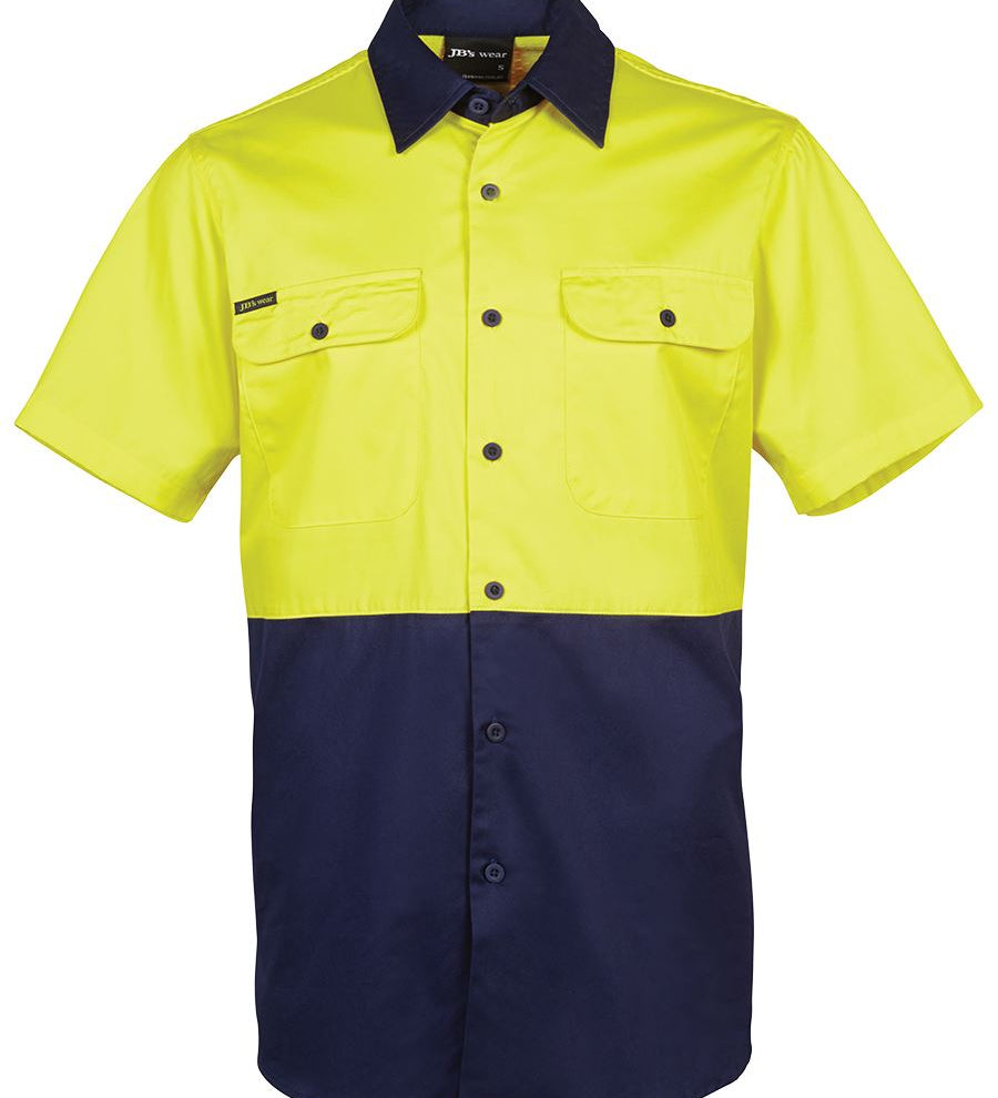 JB's HV S/S 150G SHIRT YELLOW/NAVY-5XL