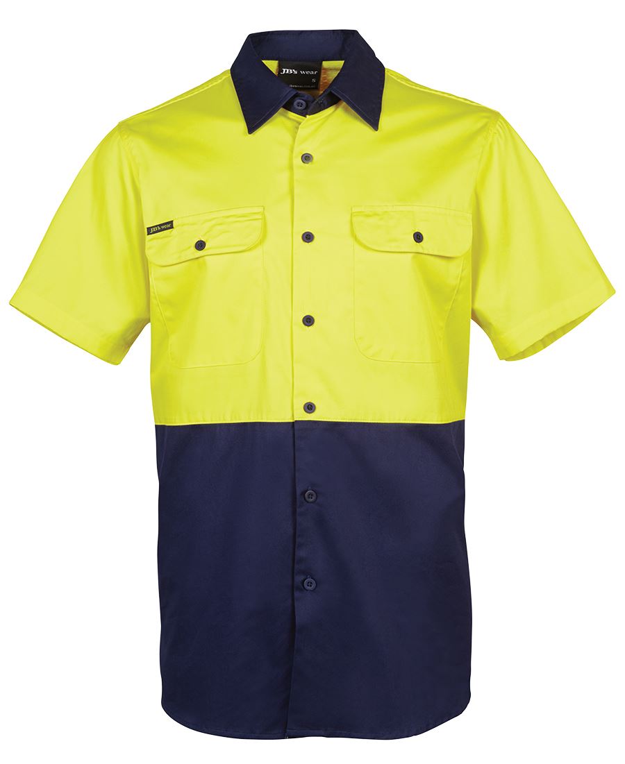 JB's HV S/S 150G SHIRT YELLOW/NAVY-4XL