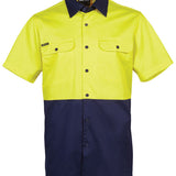 JB's HV S/S 150G SHIRT YELLOW/NAVY-4XL