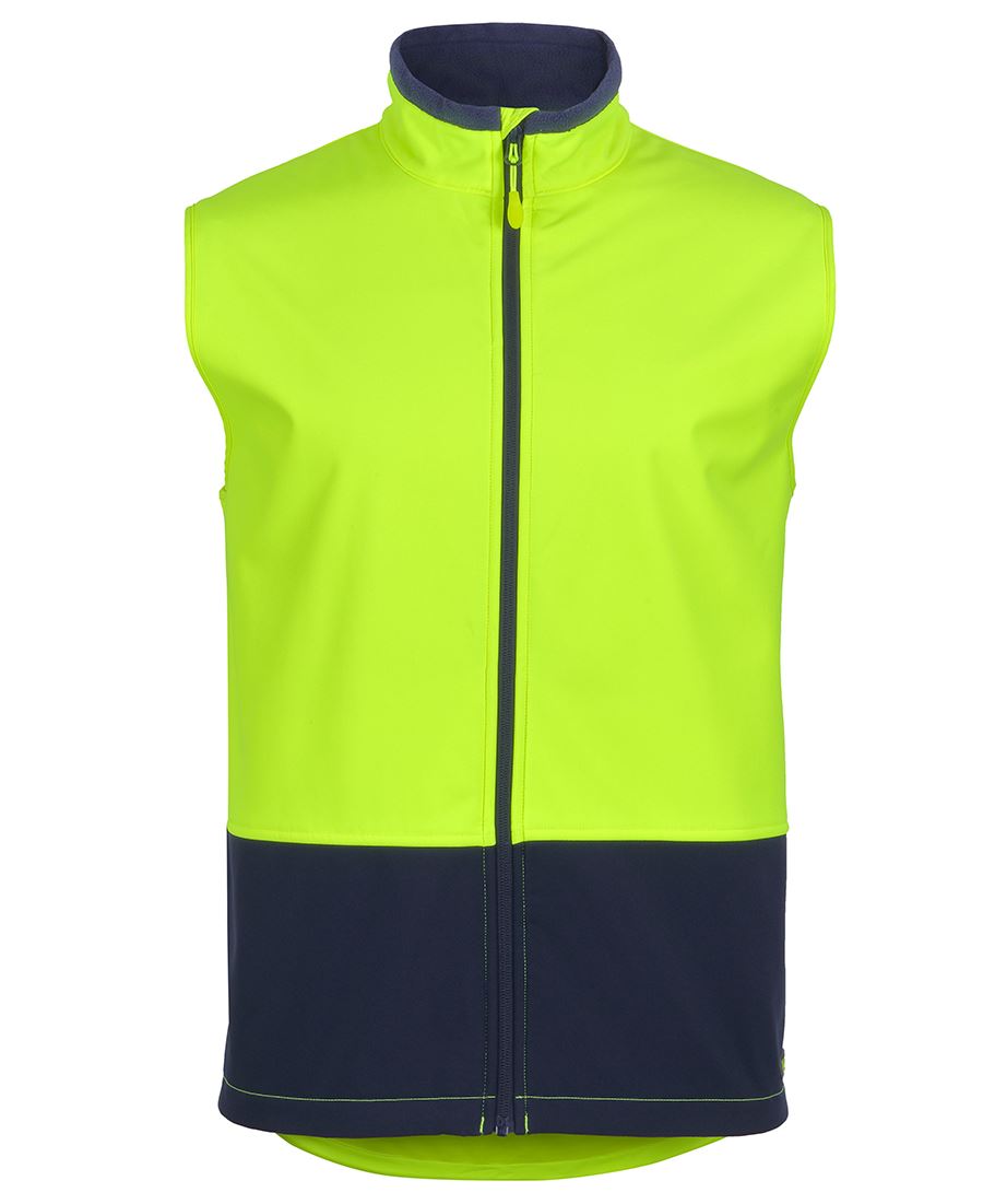 JB's HV THREE LAYER SOFTSHELL VEST LIME/NAVY - 2XS