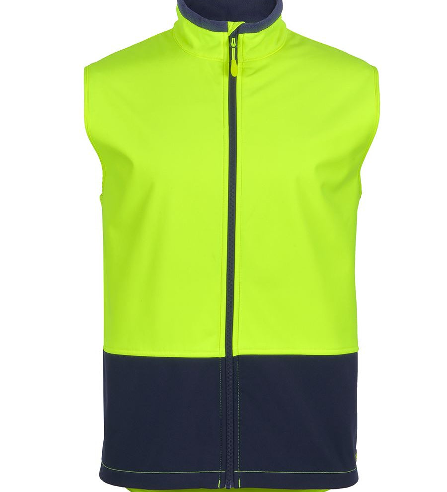 JB's HV THREE LAYER SOFTSHELL VEST LIME/NAVY - 5XL
