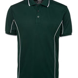 PODIUM S/S PIPING POLO FOREST/WHITE-3XL