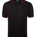 PODIUM S/S PIPING POLO BLACK/RED-M