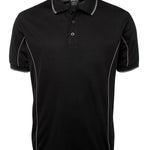 PODIUM S/S PIPING POLO BLACK/GREY-2XL