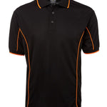 PODIUM S/S PIPING POLO BLACK/ORANGE-2XL