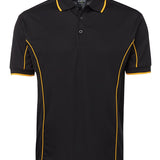 PODIUM S/S PIPING POLO BLACK/GOLD-2XL