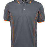 PODIUM S/S PIPING POLO GREY/ORANGE-5XL