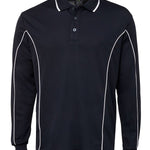 PODIUM L/S PIPING POLO NAVY/WHITE-5XL
