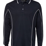 PODIUM L/S PIPING POLO NAVY/WHITE-5XL