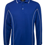 PODIUM L/S PIPING POLO ROYAL/WHITE-S