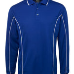 PODIUM L/S PIPING POLO ROYAL/WHITE-2XS