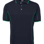 PODIUM S/S PIPING POLO NAVY/GREEN-XS