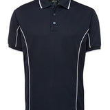 PODIUM S/S PIPING POLO NAVY/WHITE-M
