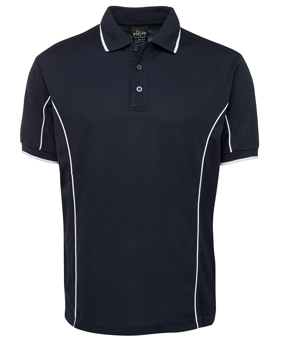 PODIUM S/S PIPING POLO NAVY/WHITE-4XL