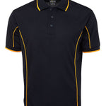 PODIUM S/S PIPING POLO NAVY/GOLD-S