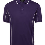PODIUM S/S PIPING POLO PURPLE/WHITE-4XL