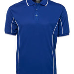 PODIUM S/S PIPING POLO ROYAL/WHITE-3XL