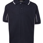 PODIUM KIDS S/S PIPING POLO NAVY/WHITE-10