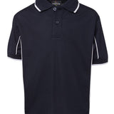 PODIUM KIDS S/S PIPING POLO NAVY/WHITE-12