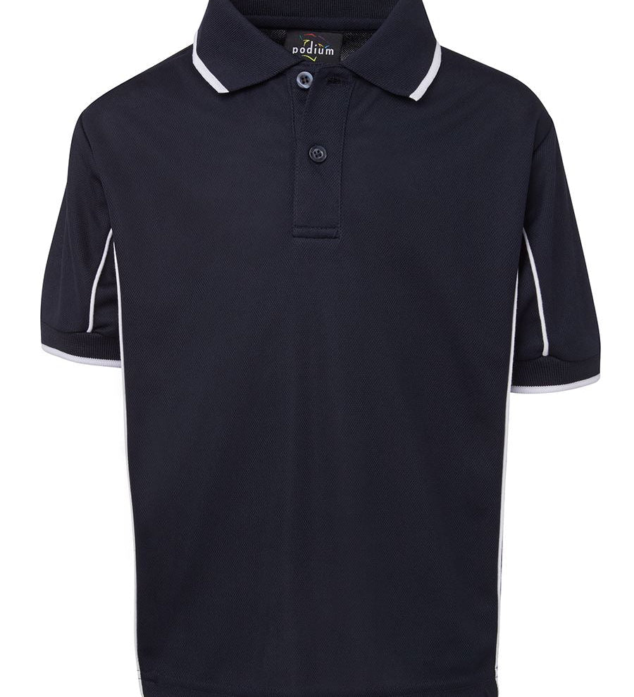 PODIUM KIDS S/S PIPING POLO NAVY/WHITE-12
