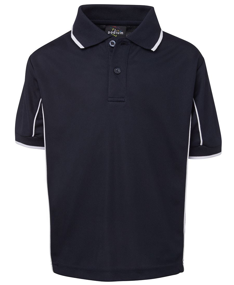 PODIUM KIDS S/S PIPING POLO NAVY/WHITE-14