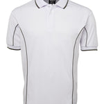 PODIUM S/S PIPING POLO WHITE/GREY-5XL