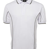 PODIUM S/S PIPING POLO WHITE/GREY-XL