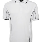 PODIUM S/S PIPING POLO WHITE/NAVY-5XL