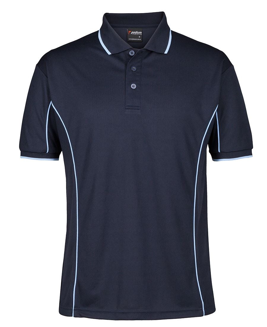 PODIUM S/S PIPING POLO NAVY/LT BLUE-S