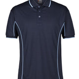 PODIUM S/S PIPING POLO NAVY/LT BLUE-XL