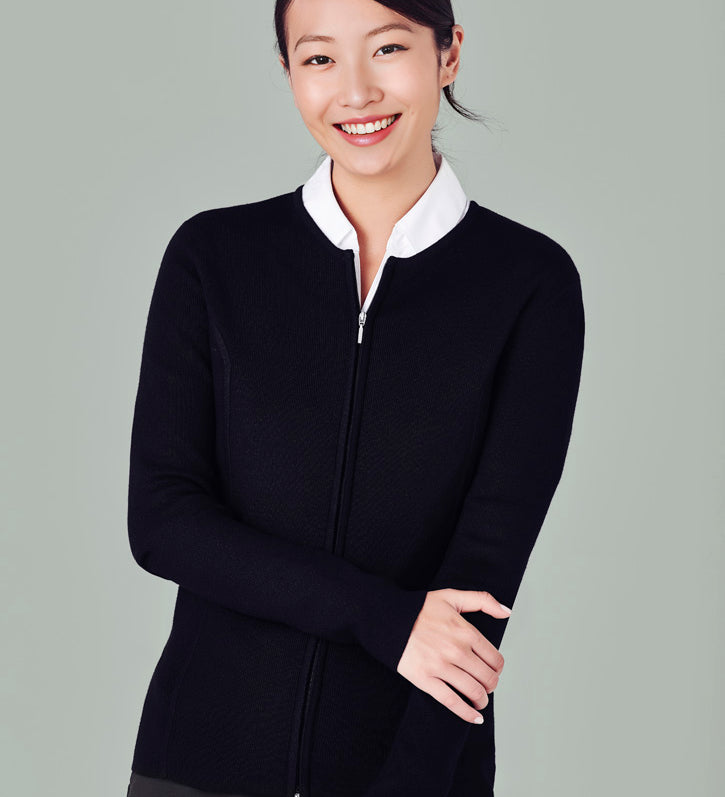 Fashion Biz LC3505 Womens 2-Way Zip Cardigan
