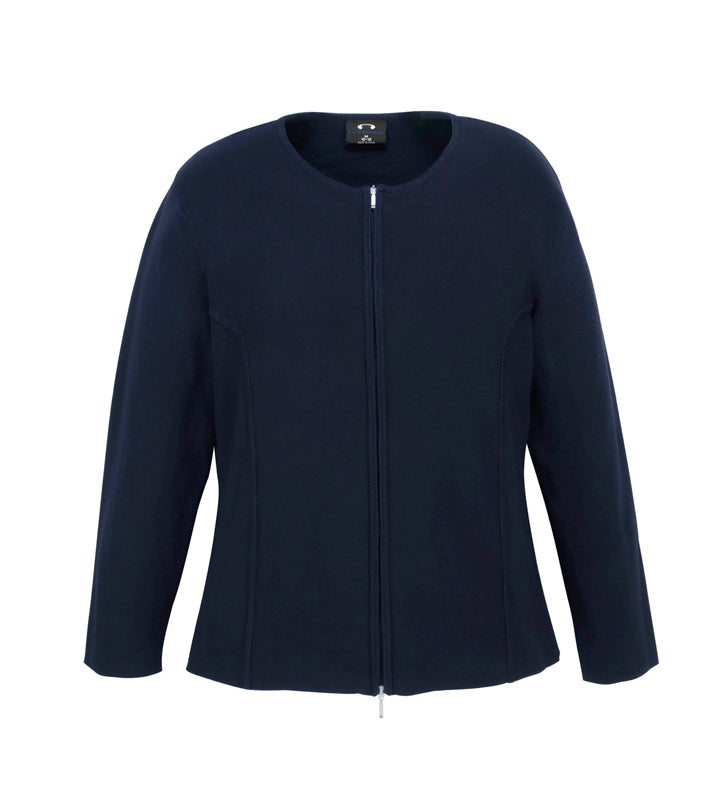 Fashion Biz LC3505 Womens 2-Way Zip Cardigan