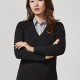 Fashion Biz LP3506 Womens V-Neck Knit Pullover