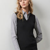 Fashion Biz LV3504 Womens V-Neck Knit Vest