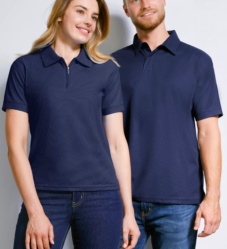 Fashion Biz P3300 Mens Micro Waffle Short Sleeve Polo