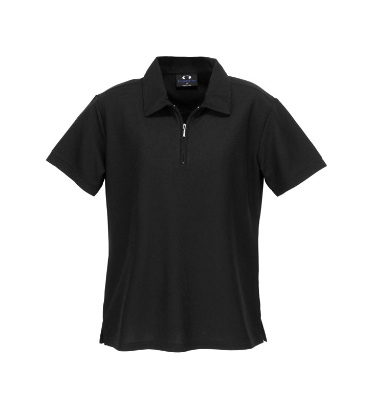Fashion Biz P3325 Womens Micro Waffle Short Sleeve Polo