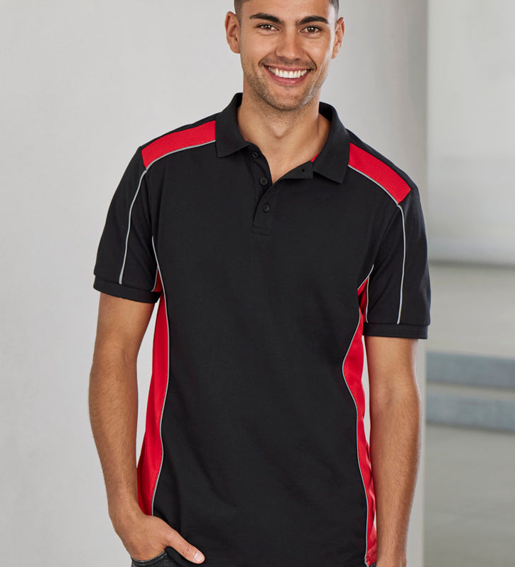 Fashion Biz P413US Unisex Grid Short Sleeve Polo