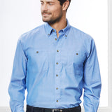Fashion Biz SH112 Mens Chambray Long Sleeve Shirt
