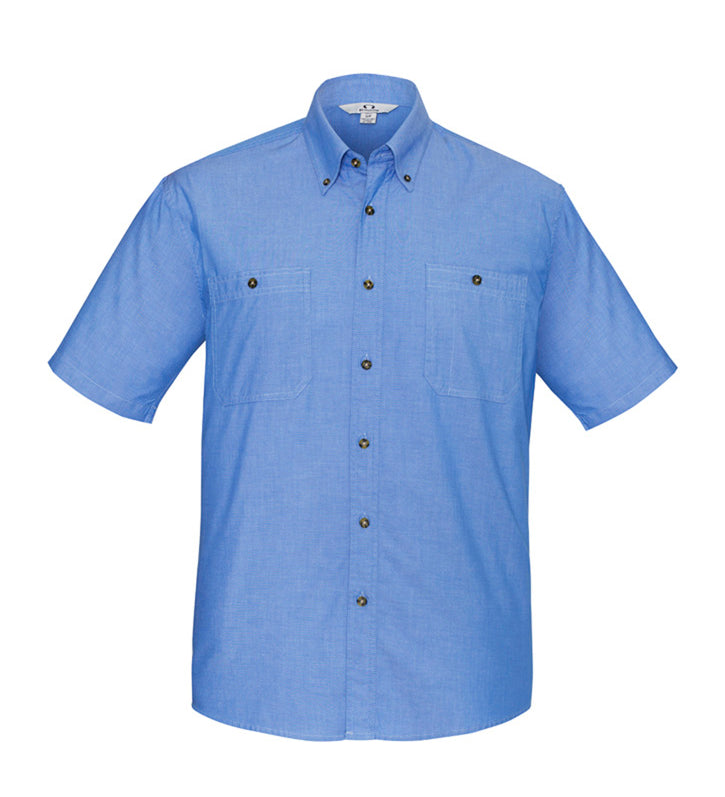 Mens Chambray Short Sleeve Shirt