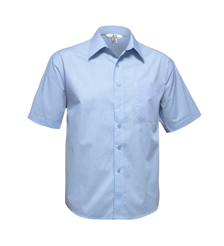 Fashion Biz SH817 Mens Micro Check Short Sleeve Shirt